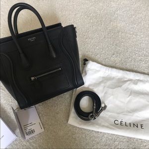 Celine drummed nano luggage black